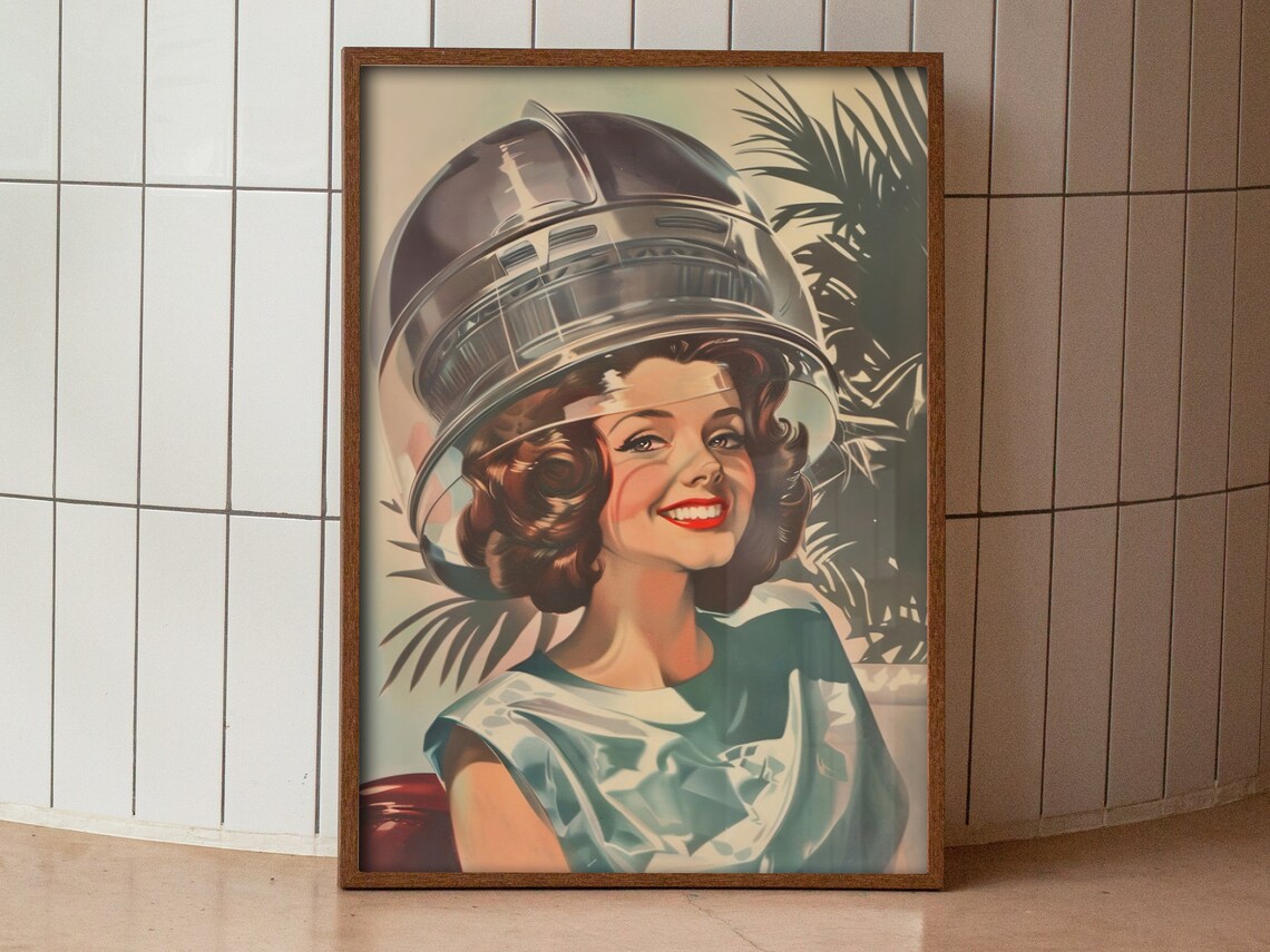 Retro Hair Salon Funny Poster, Vintage Beauty Decor - Image 3