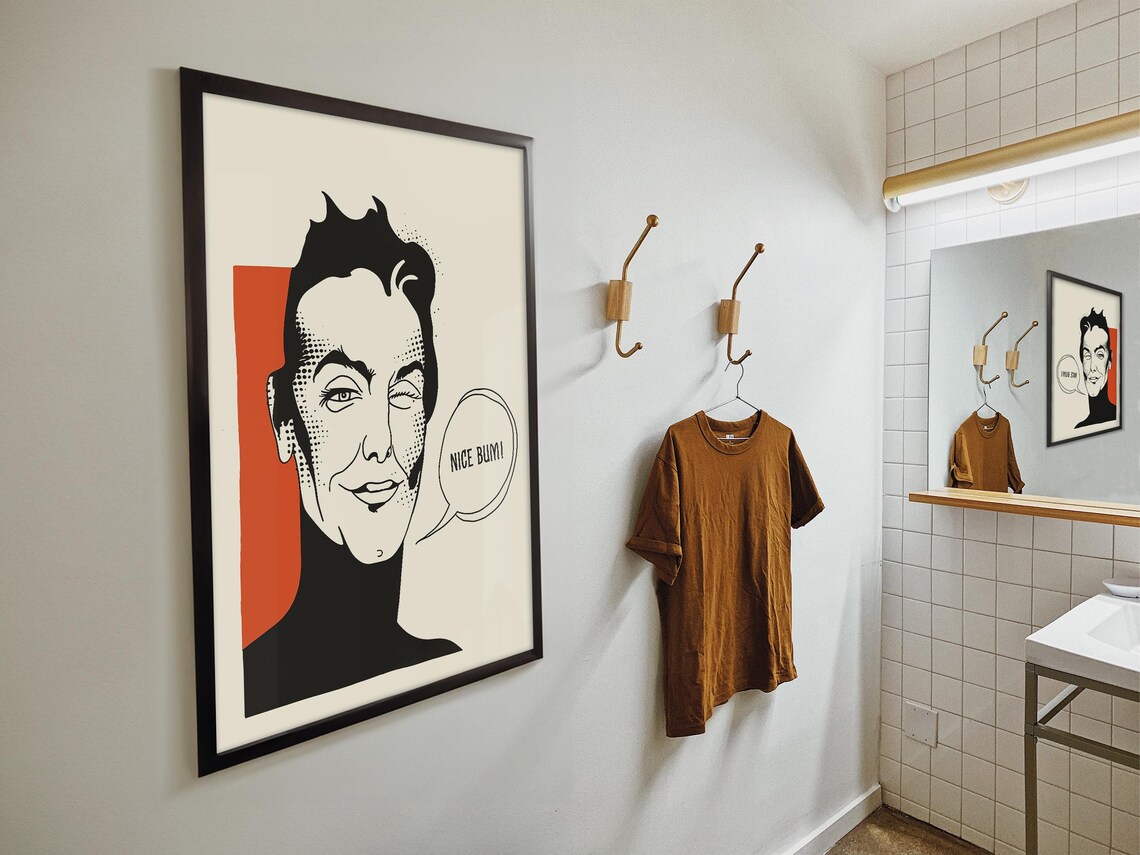 Nice Bum Winking Pop Art Man Cheeky Bathroom Humor Retro Poster - Image 4