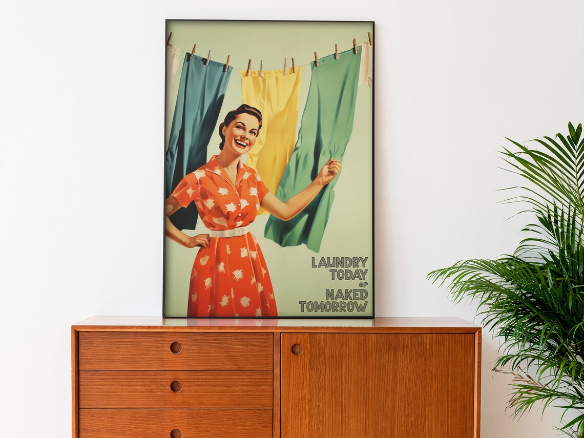 Laundry Room Retro Housewife Poster Print - Image 3