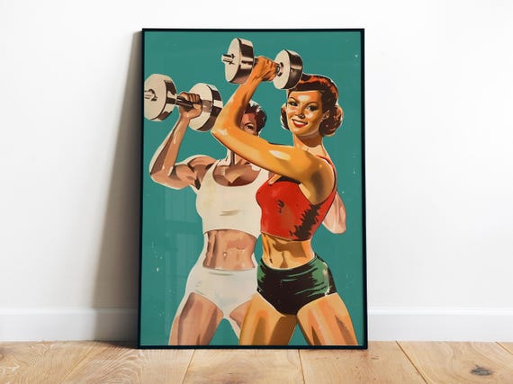 Gym Girl Wall Art Retro Workout Poster Gym Inspiration Workout Room Wall Decor Exercise Print Workout Posters For Home Gym