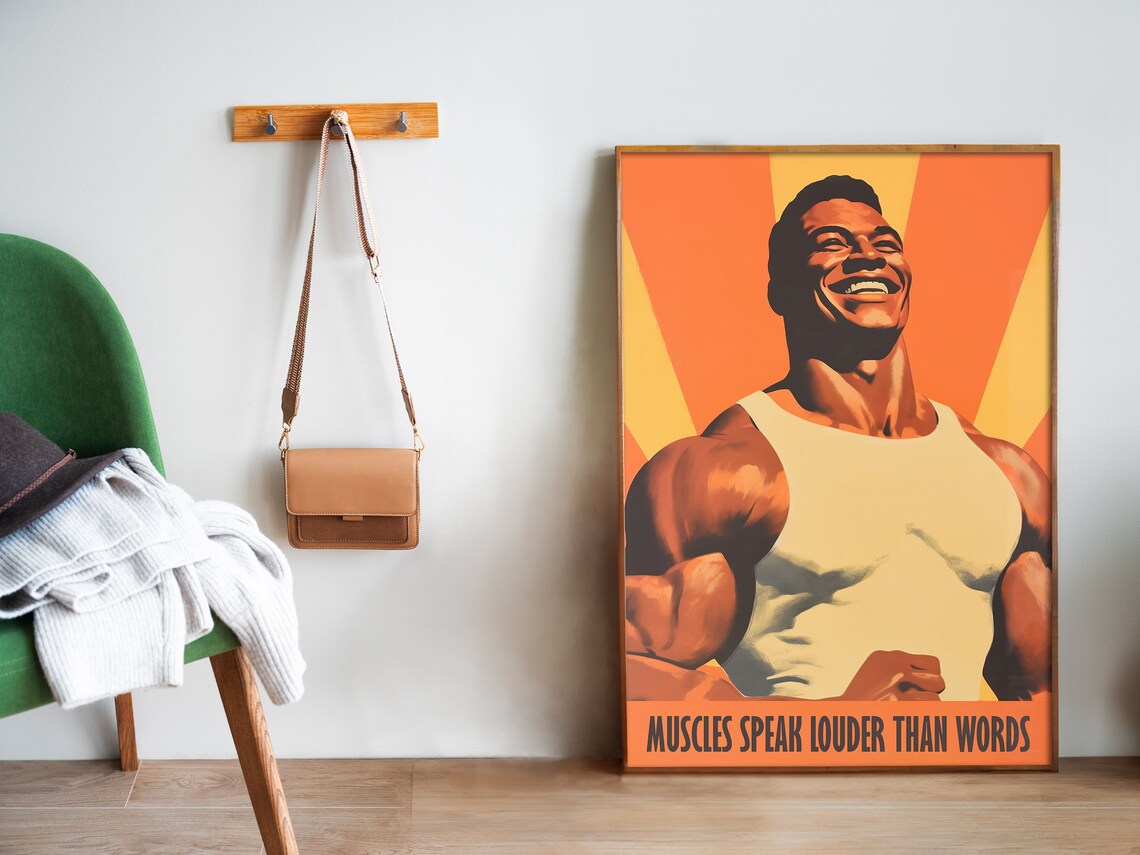 Retro Bodybuilding Gym Poster, Fitness Wall Art Print - Image 5