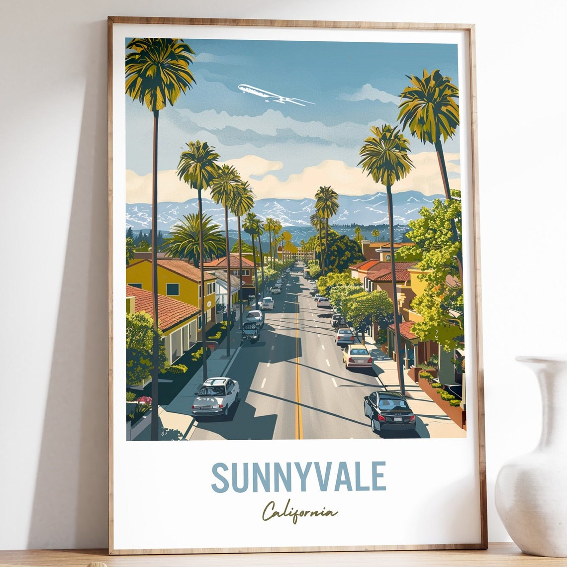 Sunnyvale California Travel Poster Sunnyvale Wall Art Sunnyvale Print California Travel Gift City Art Usa Wall Art Travel Home Decor