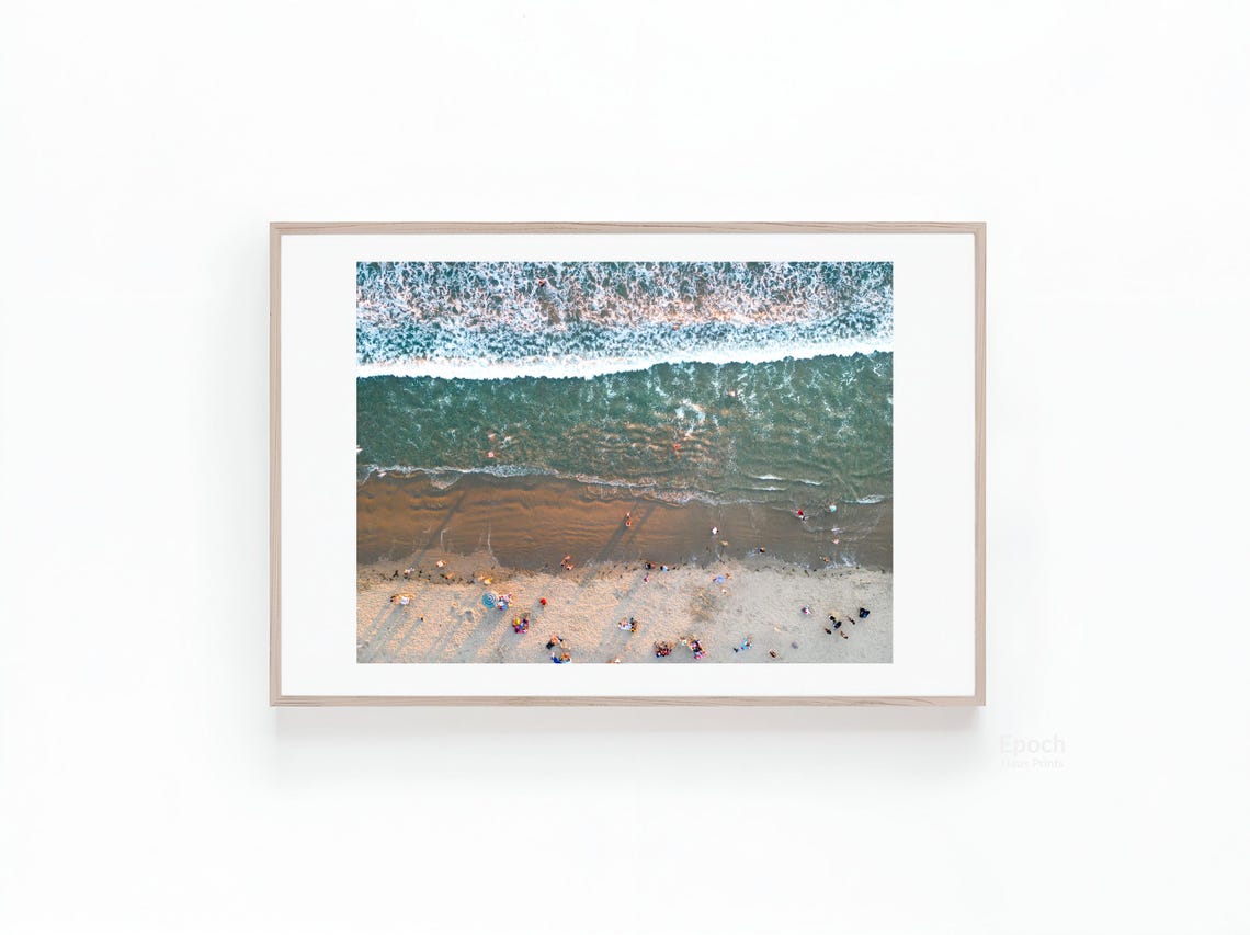 Santa Monica Beach Waves Travel Poster, Summer Homes