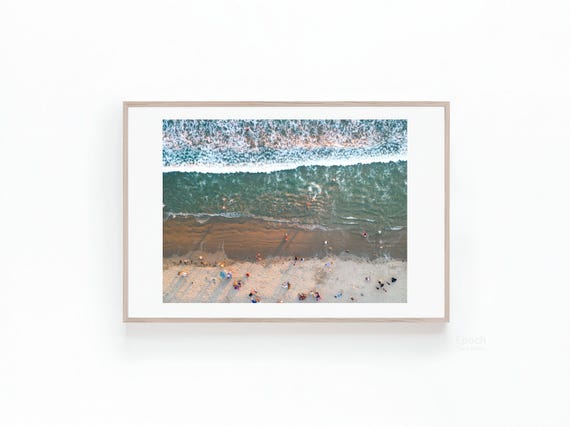 Santa Monica Beach Waves Travel Poster, Summer Homes