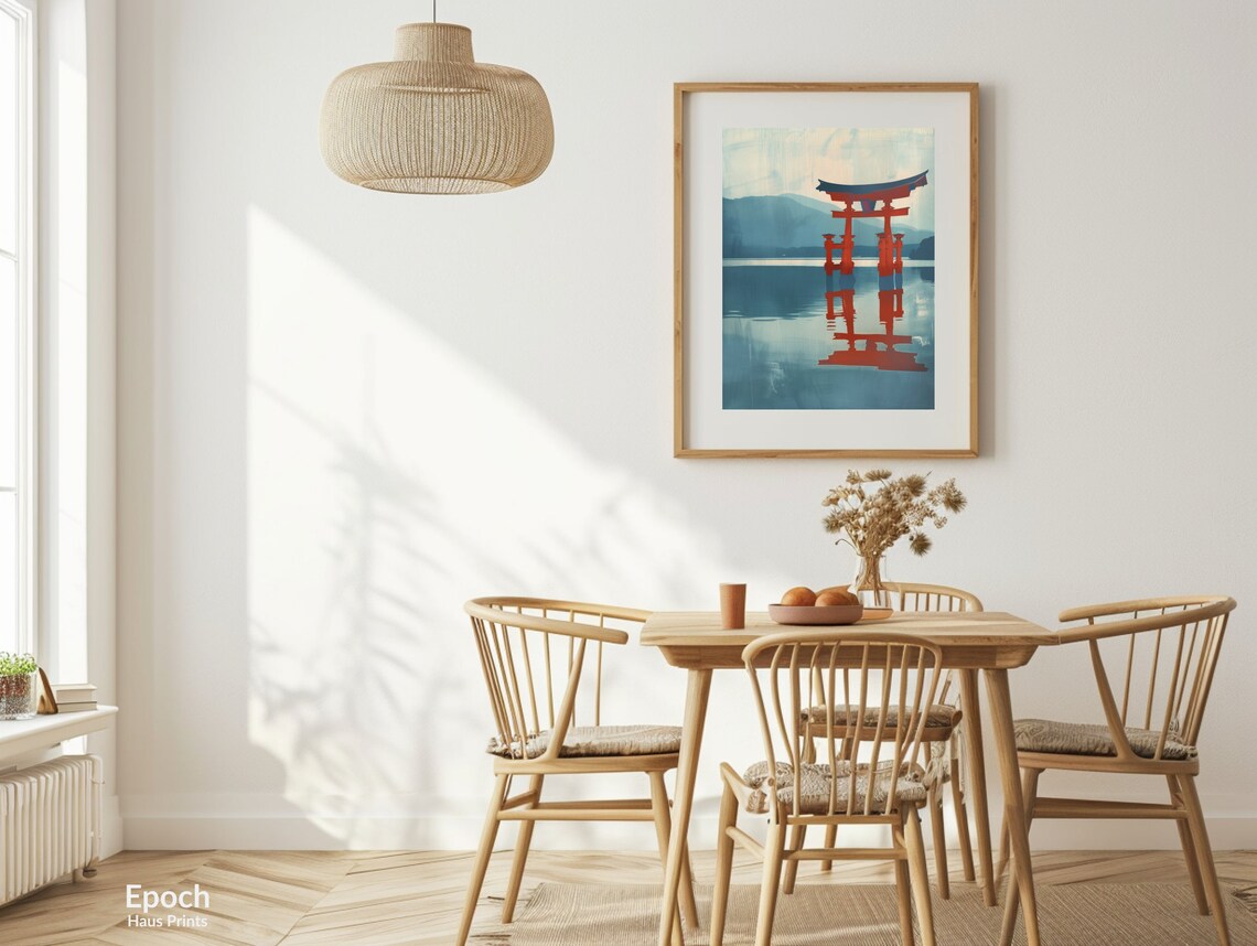 Itsukushima Shrine Abstract Japanese Art, Minimalist - Image 2