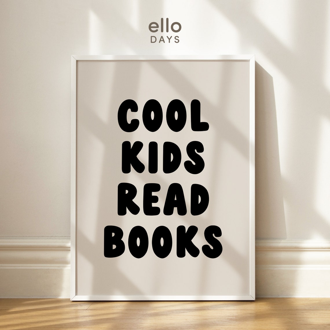 Cool Kids Read Books Bold Black Bubble Lettering Kids Poster