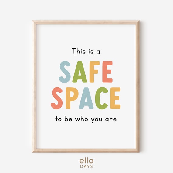 This Is A Safe Space To Be Who You Are Rainbow Quote Wall Art