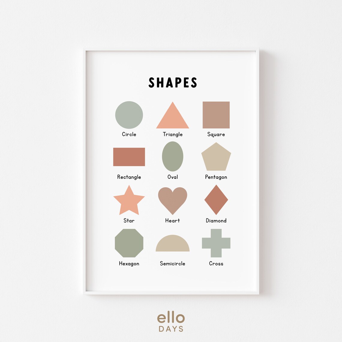 Neutral Shapes Minimalist Poster, Educational Decor - Image 2