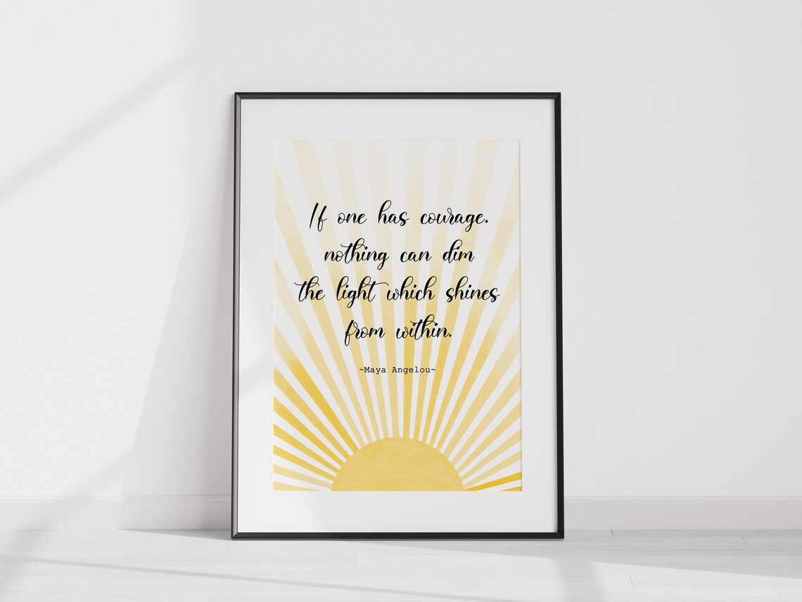 Maya Angelou Courage Quote Boho Sun Art Print - Image 3