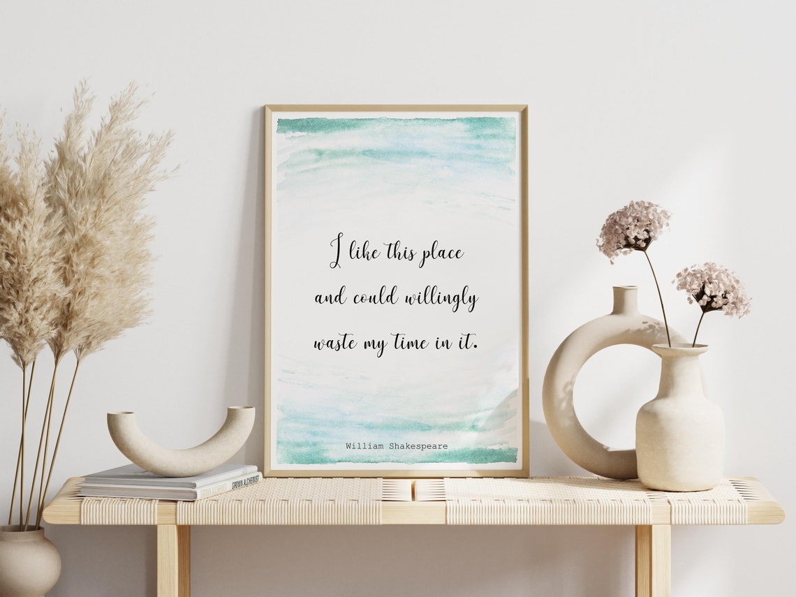 I Like This Place Shakespeare Quote Minimal Watercolor Art Print - Image 3