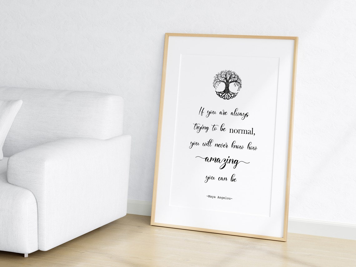 Maya Angelou Amazing Tree of Life Inspirational Calligraphy Poster - Image 2