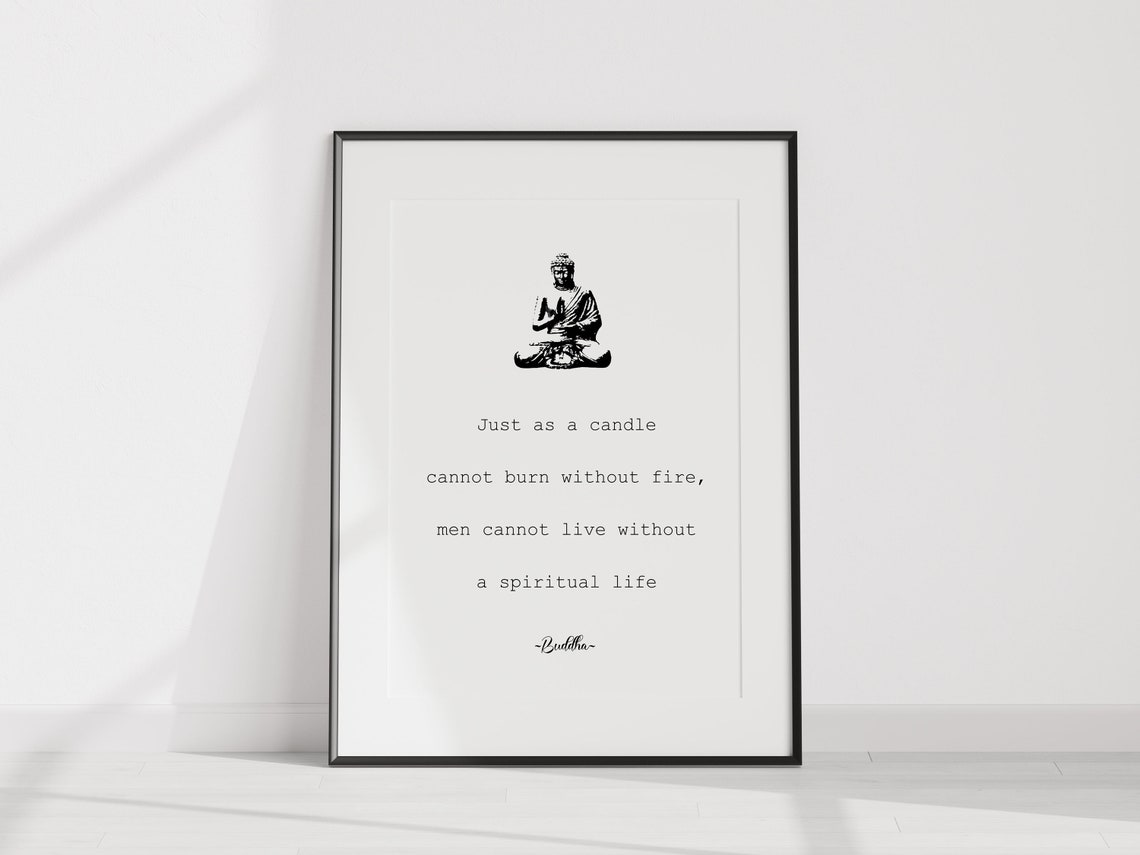 Just as a Candle Cannot Burn Buddha Spiritual Quote Art Poster - Image 2