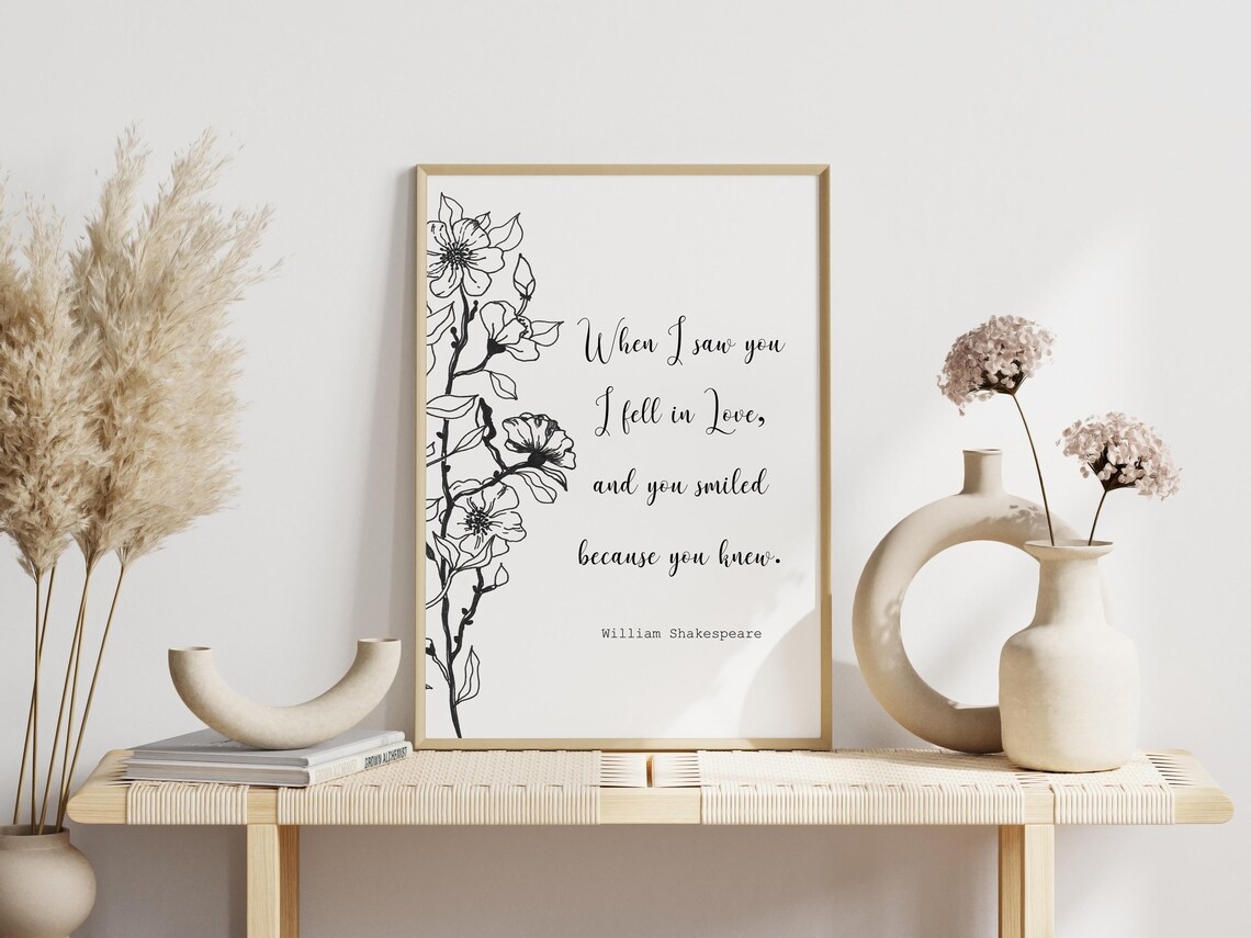 Shakespeare Fell In Love Quote Art Print - Image 3