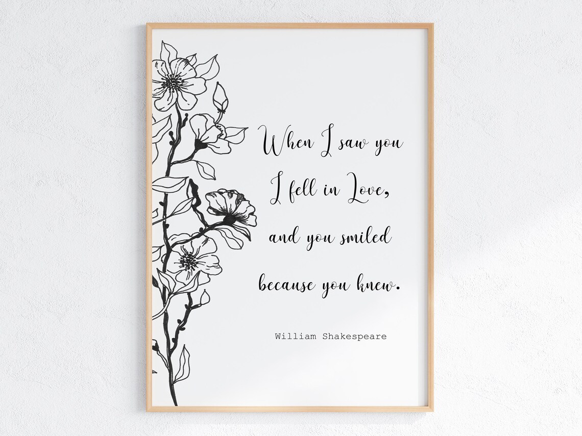 Shakespeare Fell In Love Quote Art Print