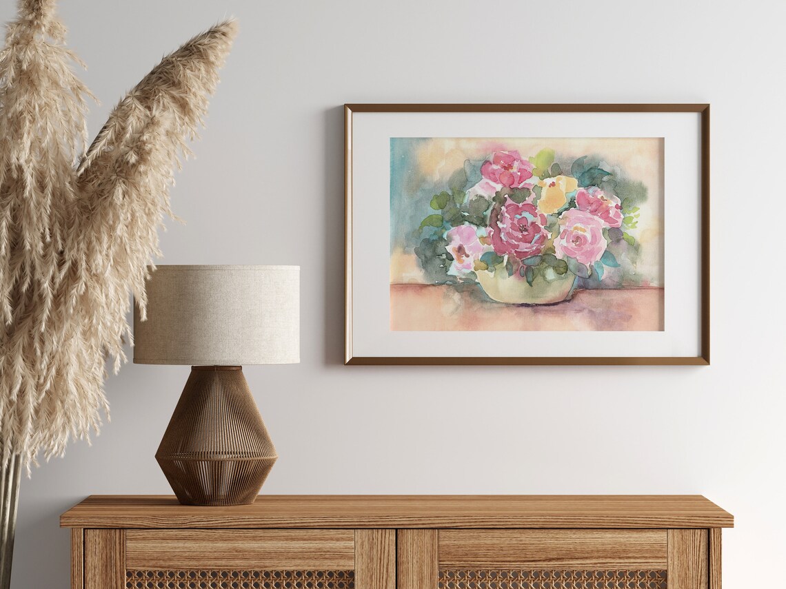Impressionist Floral Bouquet in Vase Art Print - Image 3