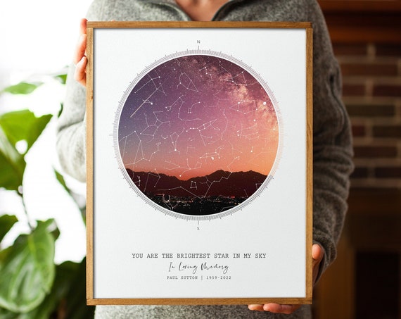 In Loving Memory Memorial Star Map, Art Print