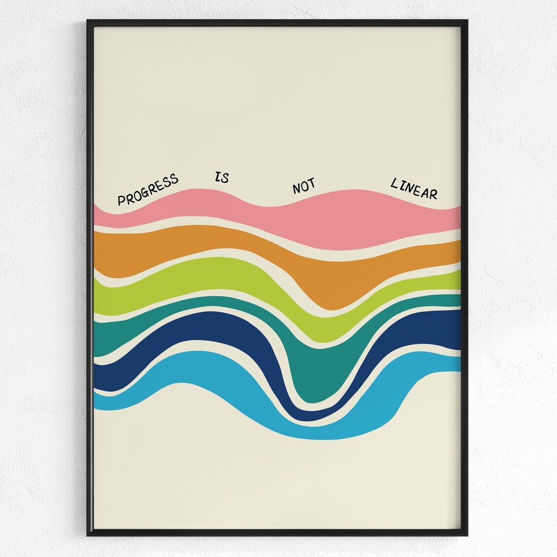 Progress Is Not Linear Motivation Quote Art Print