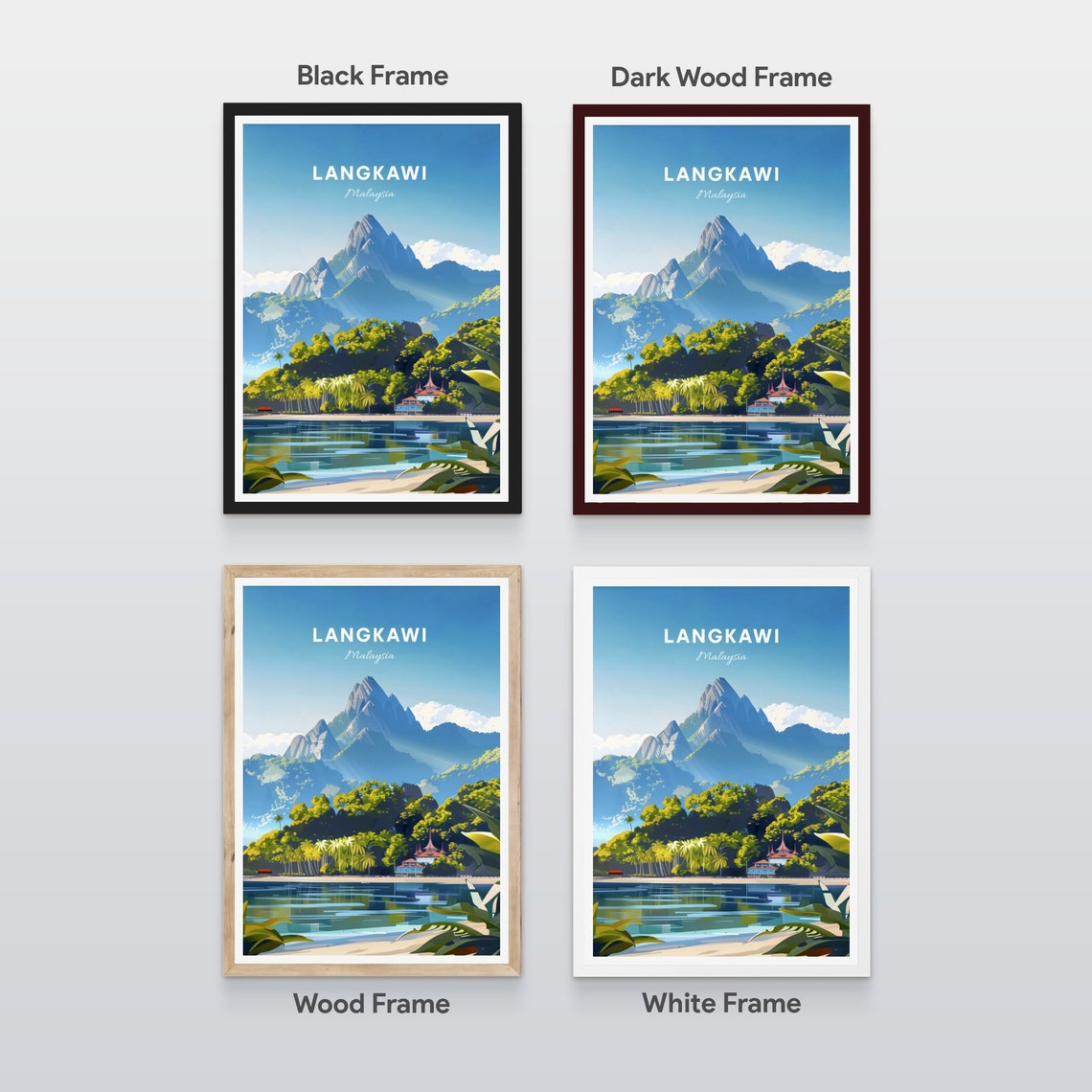 Langkawi Malaysia Tropical Island Mountain Beach View Poster - Image 2