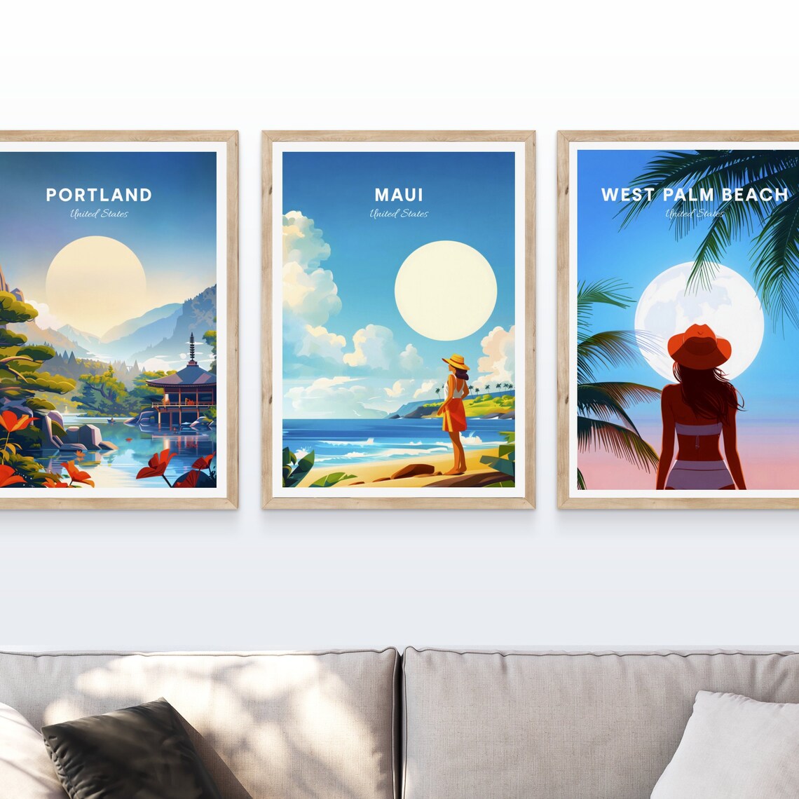 Maui Hawaii Woman in Sunhat Relaxing on the Beach Travel Poster - Image 4