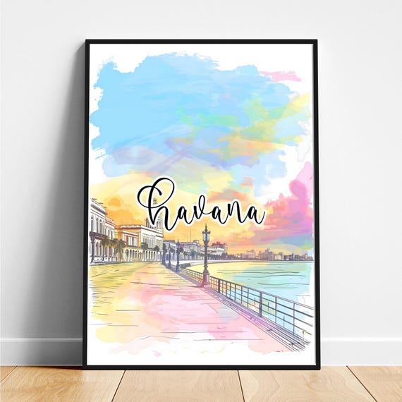 Havana Travel Print Poster Modern