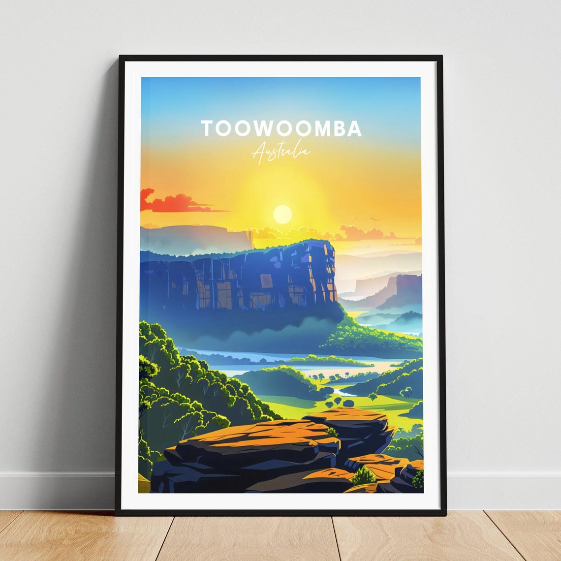 Toowoomba Australia Sunrise Escarpment Valley Landscape Poster