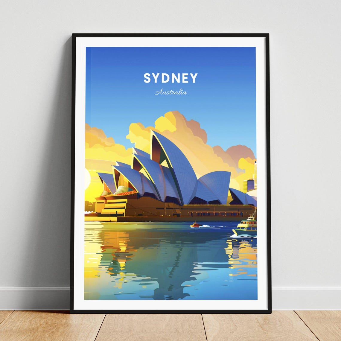 Sydney Australia Opera House Sunset Harbor Reflection Poster