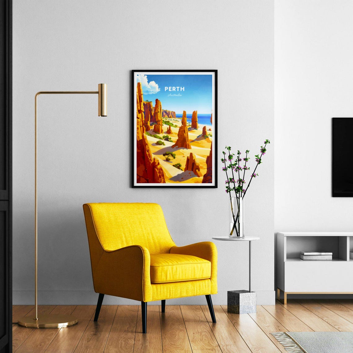 Perth Australia Pinnacles Limestone Desert Coast Travel Poster - Image 2