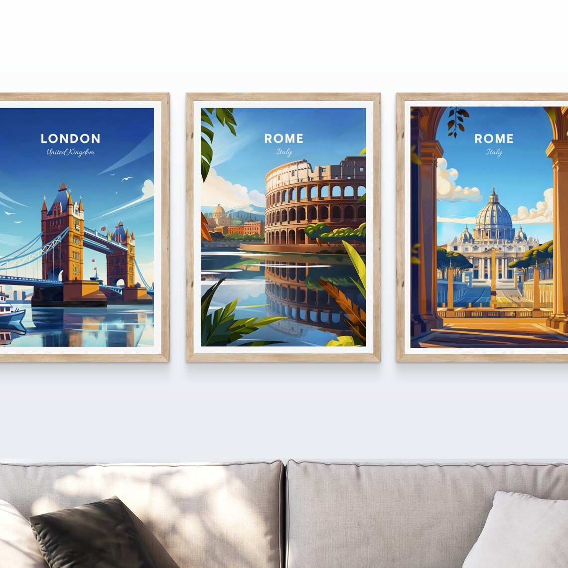 Rome Italy Colosseum Water Reflection Landmark View Travel Poster - Image 3