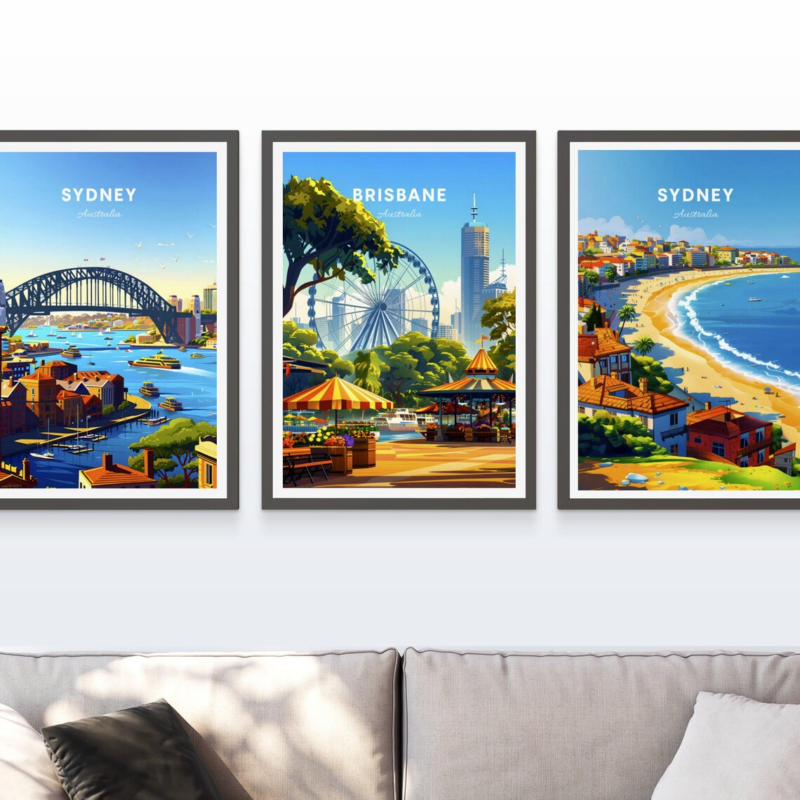 Brisbane Australia South Bank Ferris Wheel Riverside Park Poster - Image 3