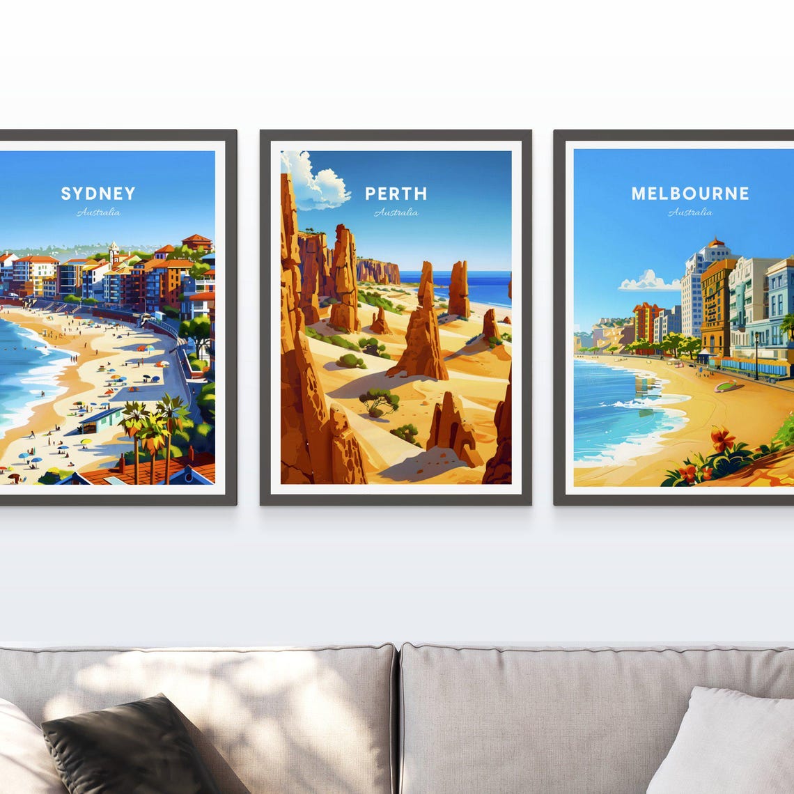Perth Australia Pinnacles Limestone Desert Coast Travel Poster - Image 3