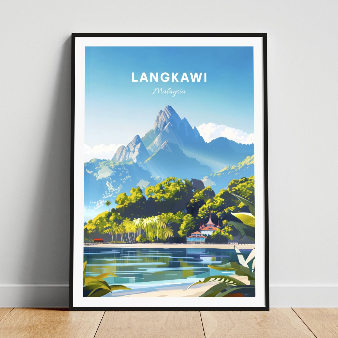 Langkawi Malaysia Tropical Island Mountain Beach View Poster