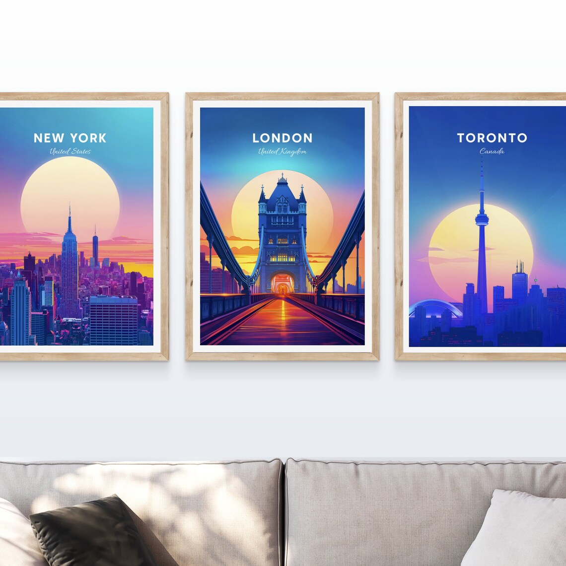 London Tower Bridge Centre Tower Glowing Sunset Walk Travel Poster - Image 4