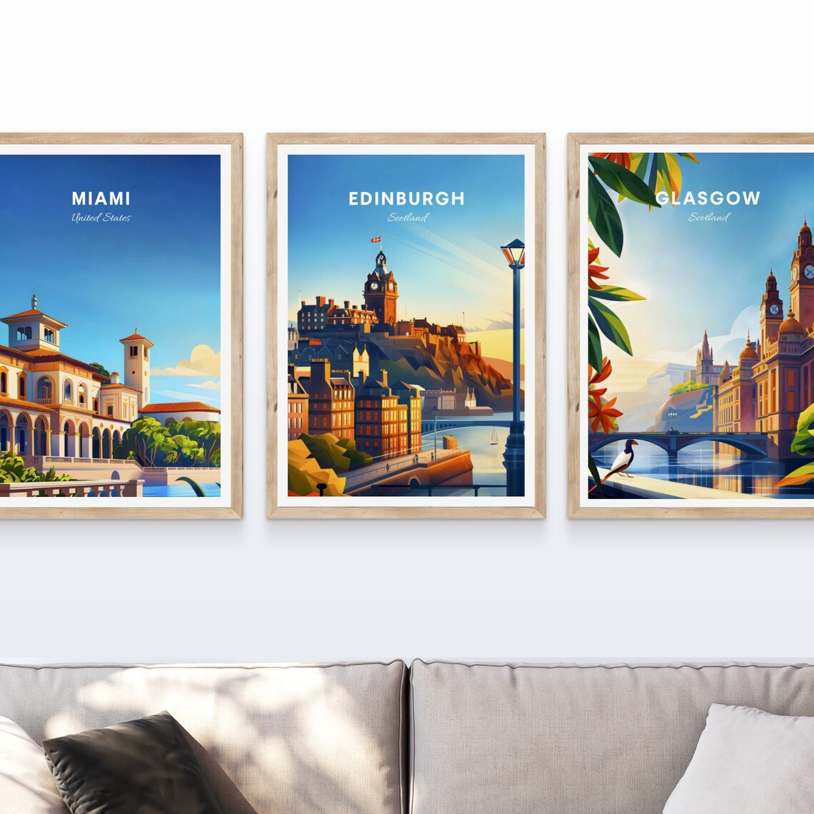Edinburgh Scotland Castle Rock Sunset Fortress City Glow Travel Poster - Image 4