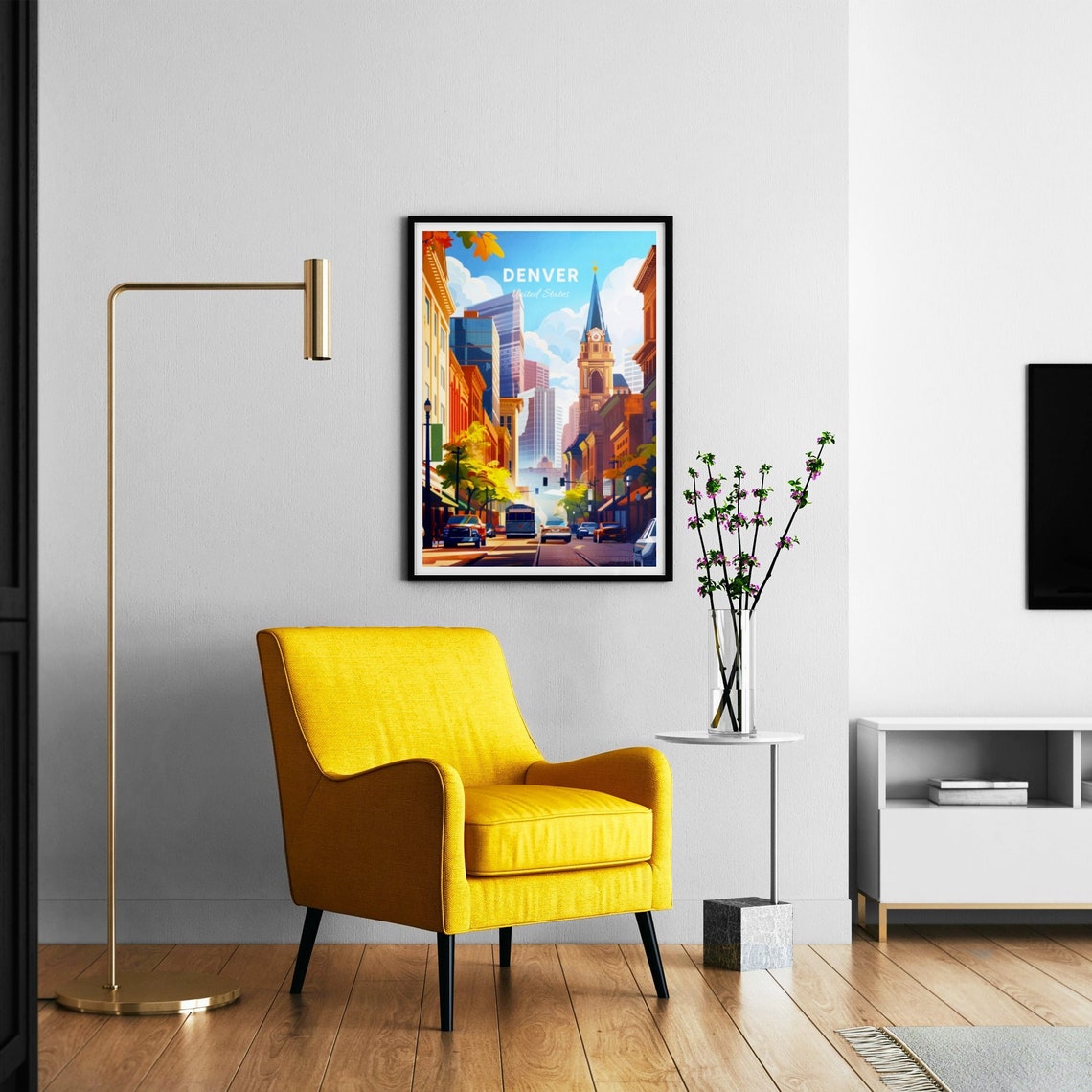 Denver Colorado Historic Downtown Street Clock Tower Day Poster - Image 3
