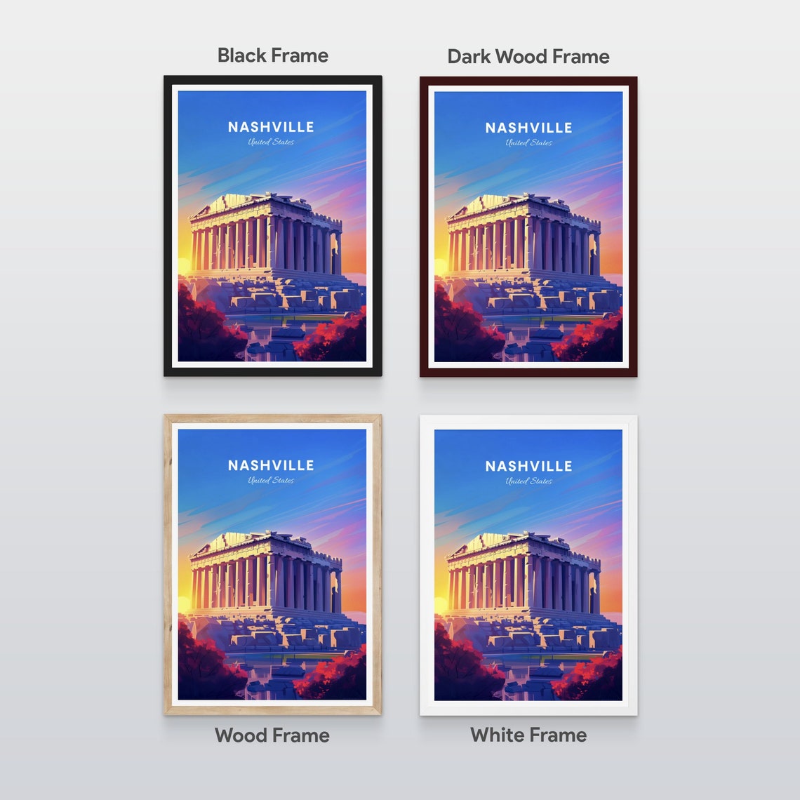 Nashville Tennessee Parthenon Replica in Warm Golden Light Poster - Image 2