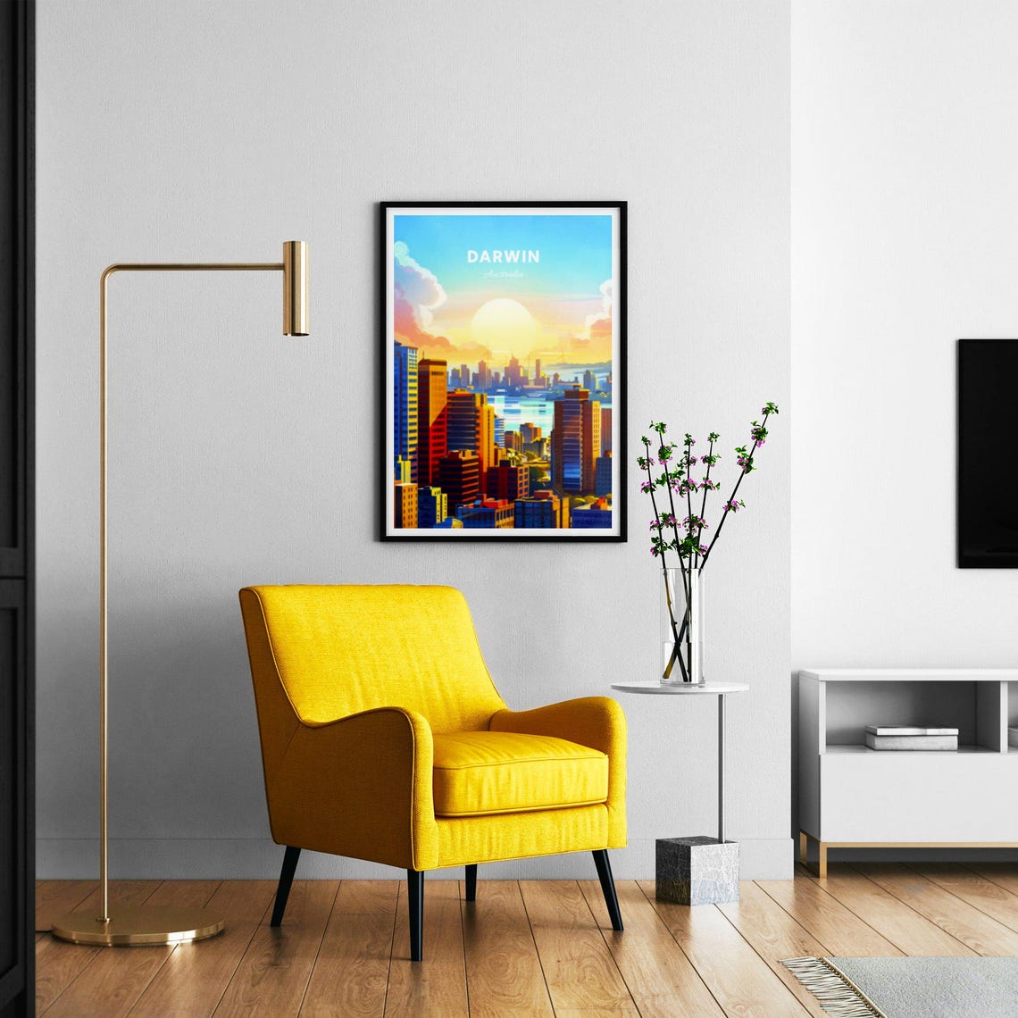 Darwin Australia City Skyline Sunset Tropical Waterfront View Poster - Image 2