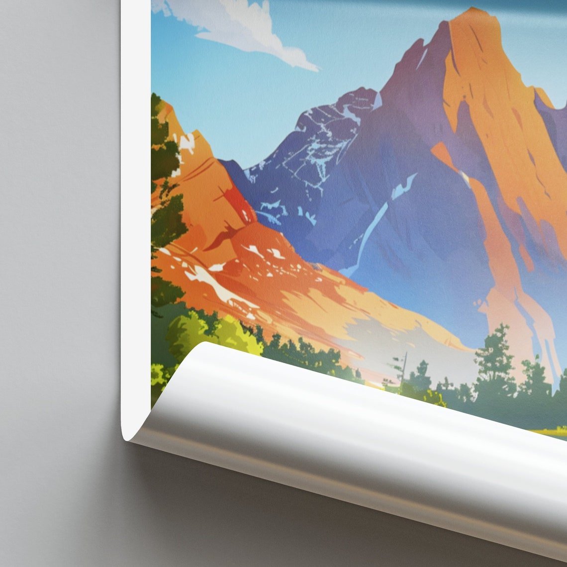 Little Rock Orange Mountain Peak Reflected in a Calm Lake Poster - Image 2