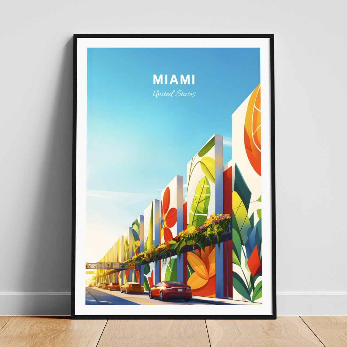 Miami Florida Wynwood Mural Street Art Scene Colorful Travel Poster