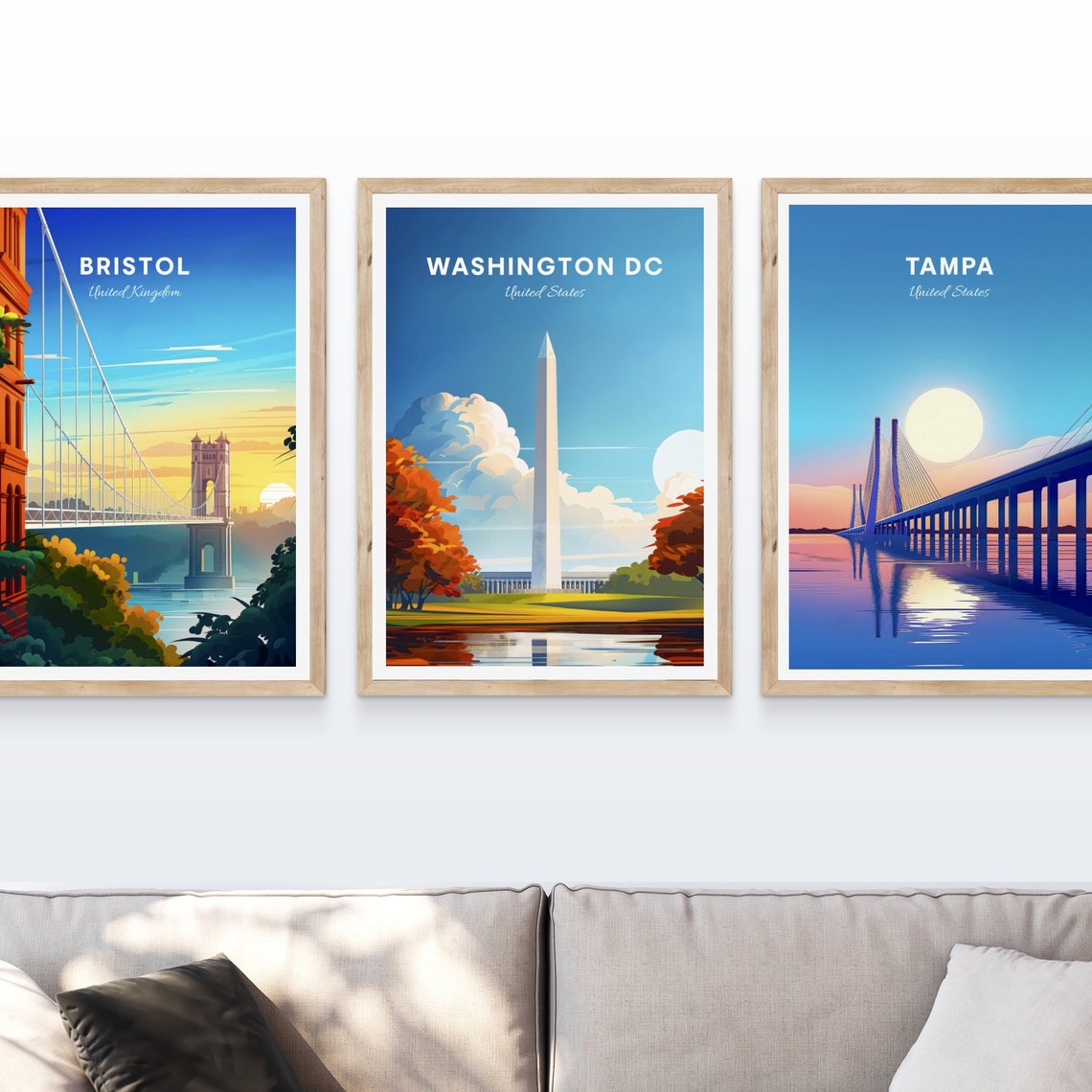 Washington DC Monument Autumn Trees Pond Reflection Travel Poster - Image 4
