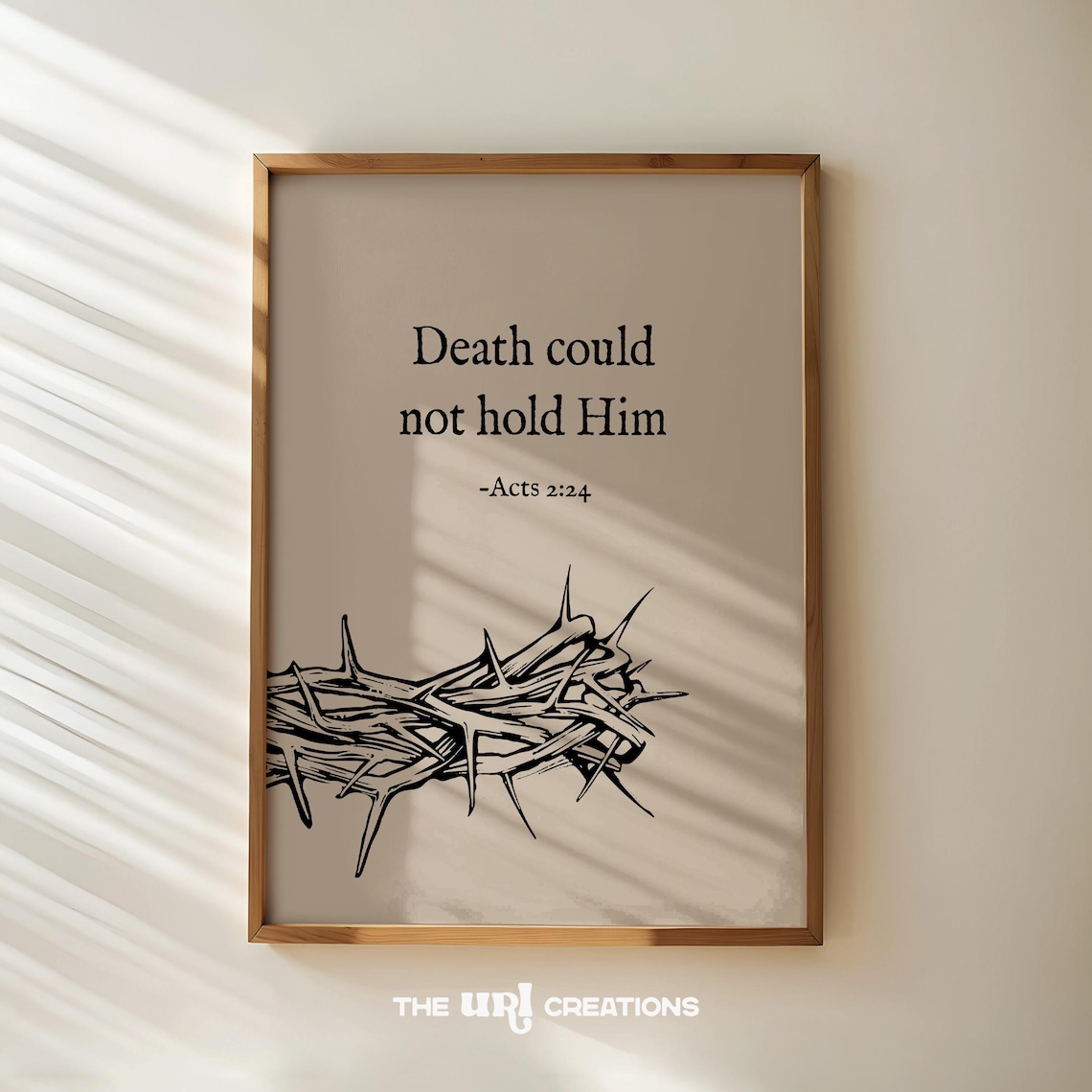 Neutral Christian Easter Scripture, Crown of Thorns Art Print