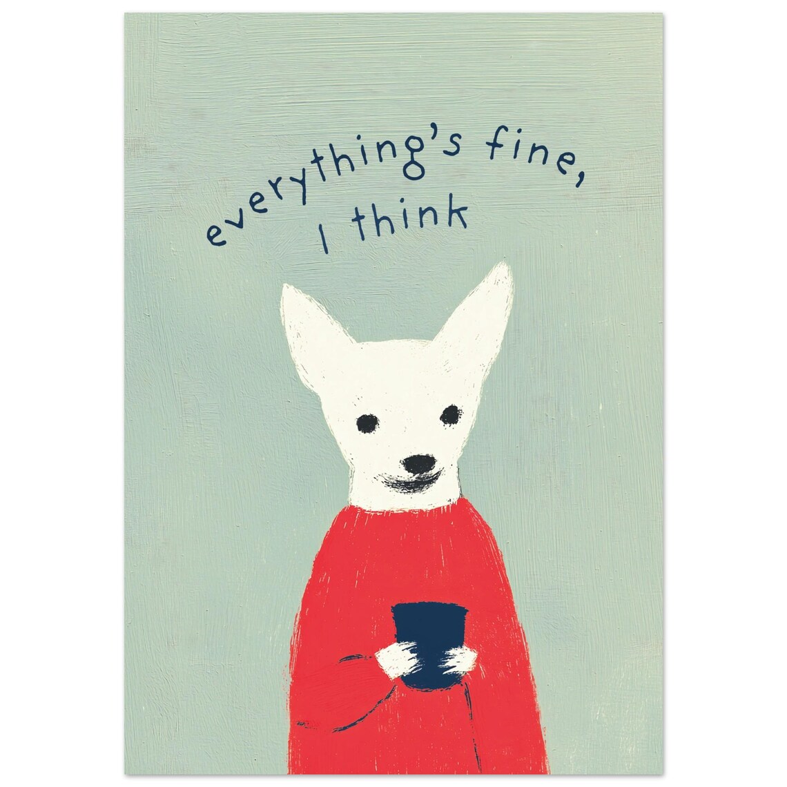 Funny Chihuahua Print, Minimalist Dog Coffee Poster