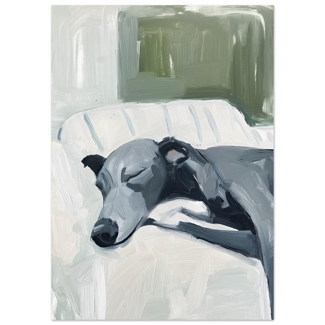 Greyhound Art Print, Neutral Decor for Dog Lovers
