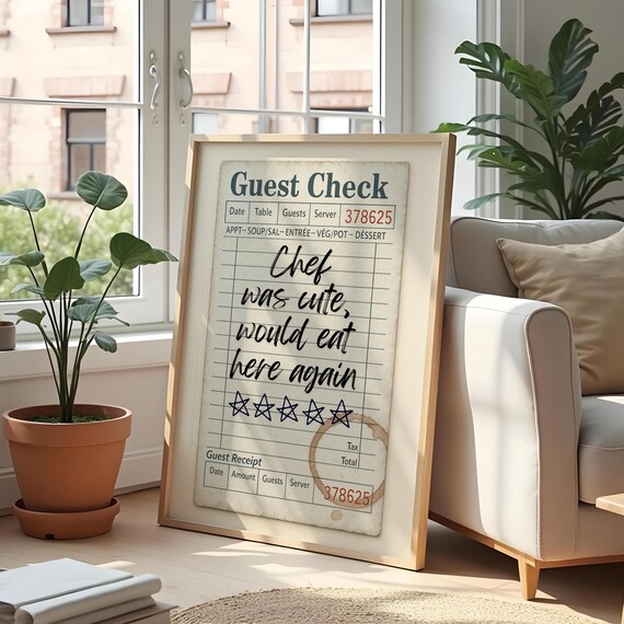 Funny Restaurant Guest Check Retro Kitchen Art Print