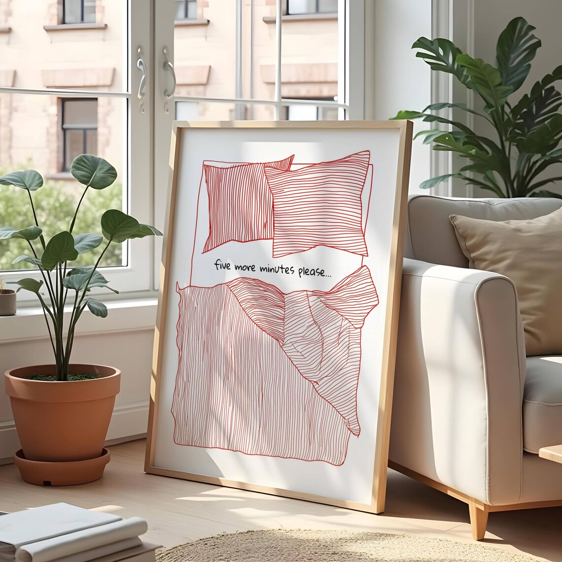 Stay In Bed Cute Quote Poster, Bedroom Humor