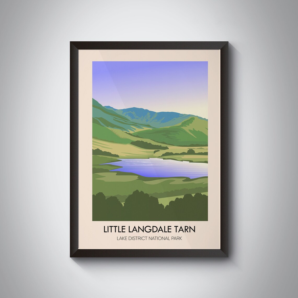 Little Langdale Tarn Lake District National Park Fell Travel Poster