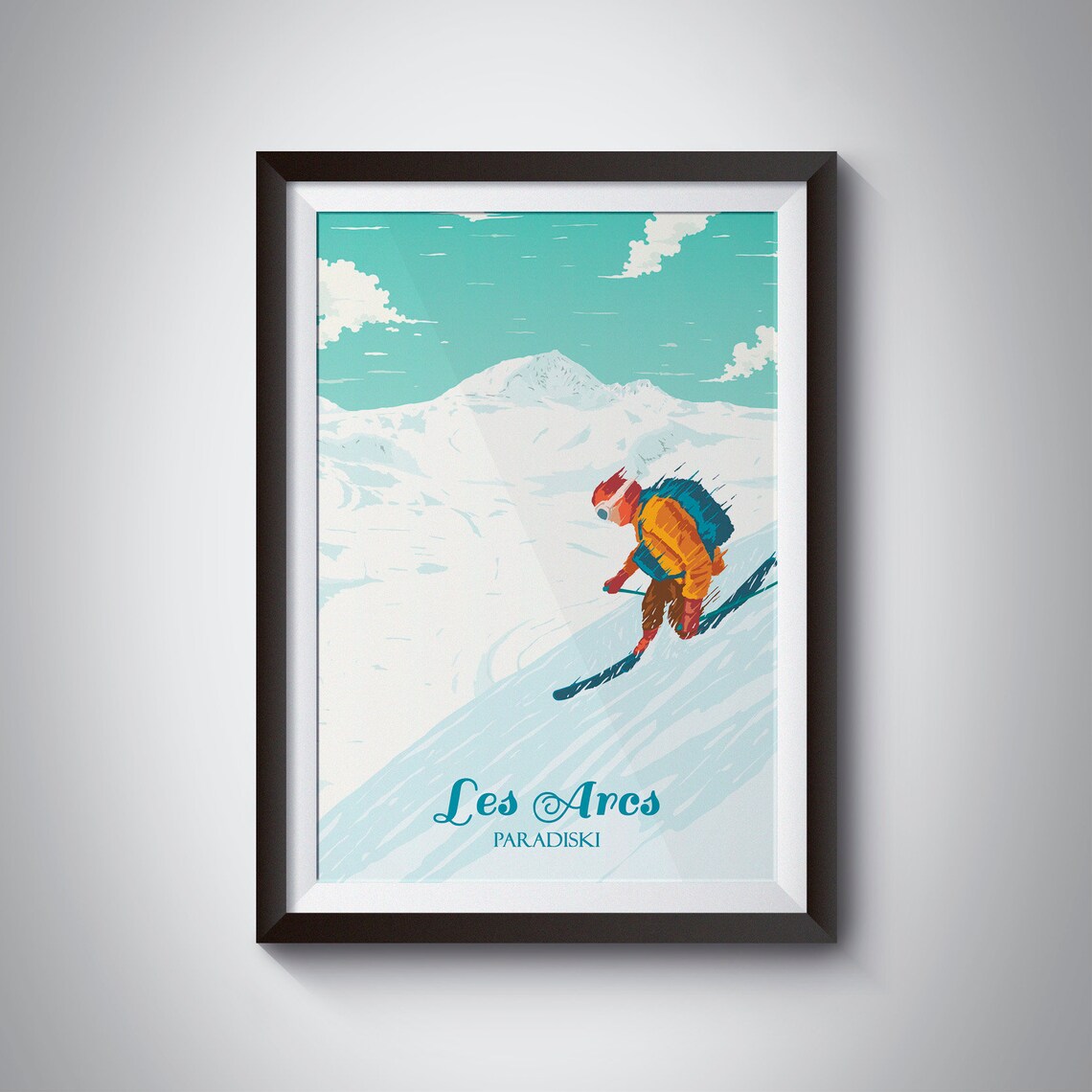Les Arcs Vintage Ski Resort Travel Poster
