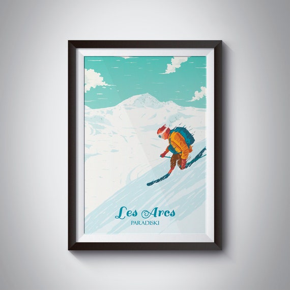 Les Arcs Vintage Ski Resort Travel Poster