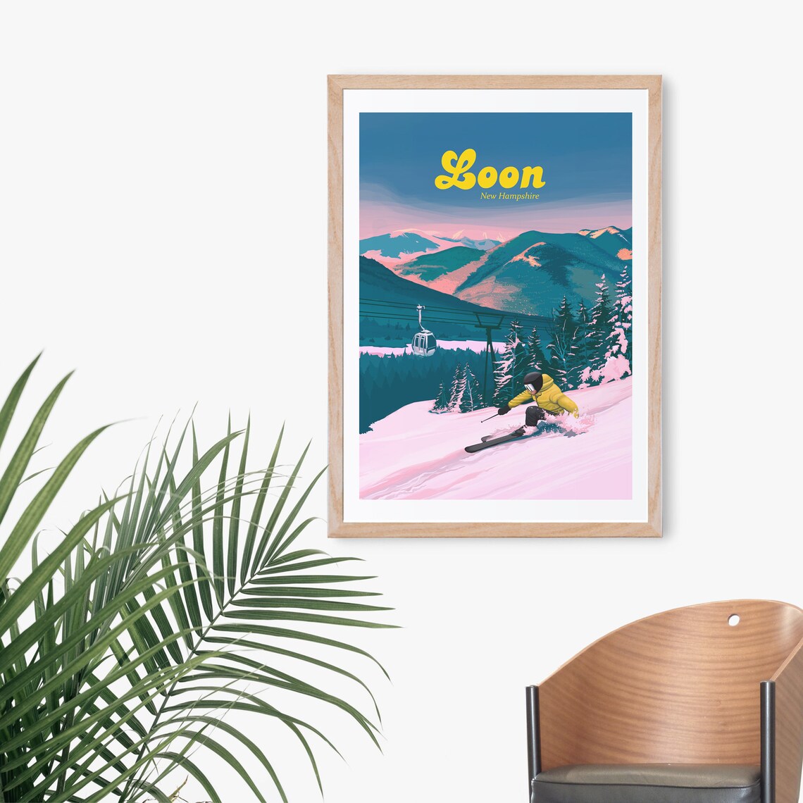 Loon Mountain New Hampshire Ski Resort Gondola Vintage Art Poster - Image 3