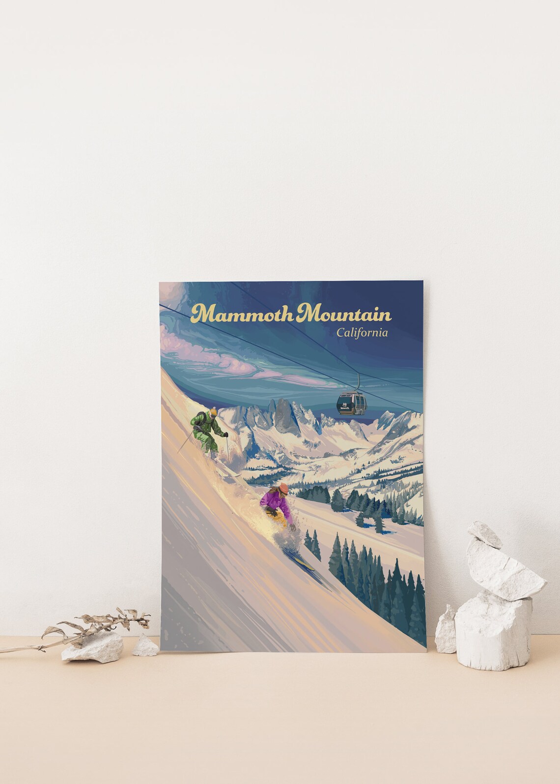Mammoth Mountain Vintage Travel Poster, California - Image 4