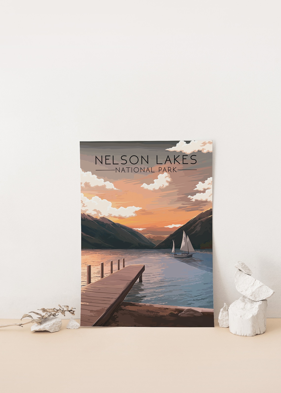 Nelson Lakes National Park Vintage Travel Poster - Image 4